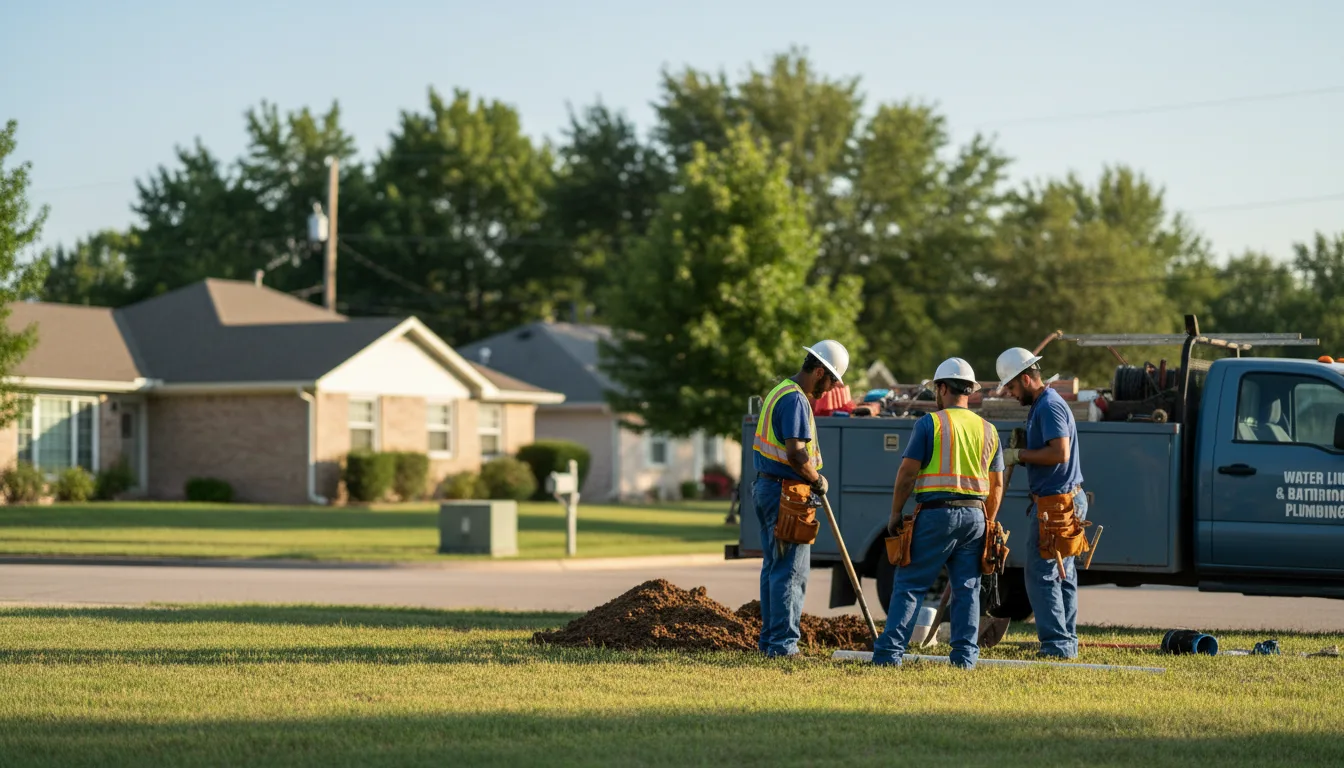 Residential water line and bathroom plumbing service in Mayer, AZ
